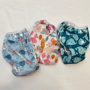 Whimsical Whale and Flamingo Diaper Covers Set